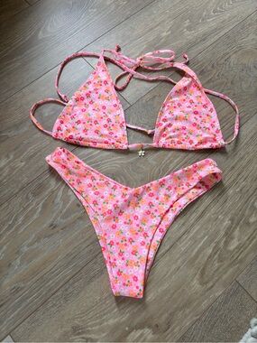 Kulani Kinis Pink Floral Triangle Bikini